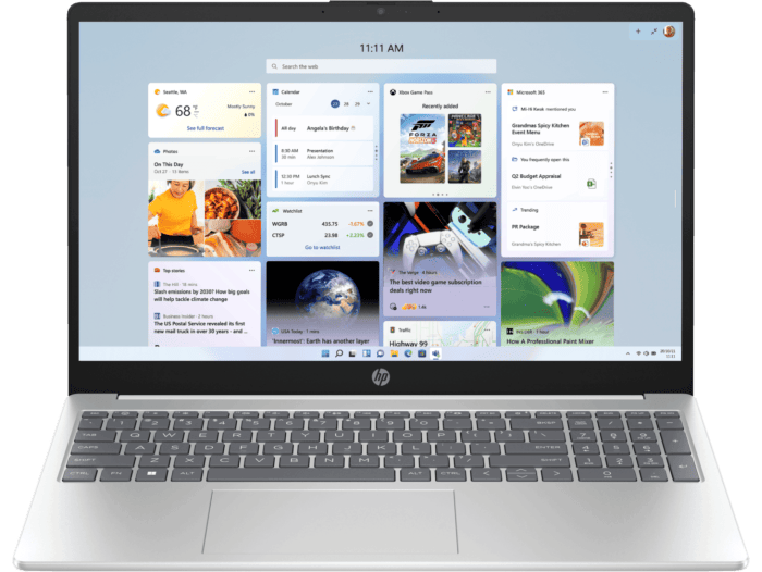 HP 15.6 inch Laptop 15-fc1104AU, White - 15.6-inch - Diamond white cover, natural silver base and keyboard frame (D9YD0PA)