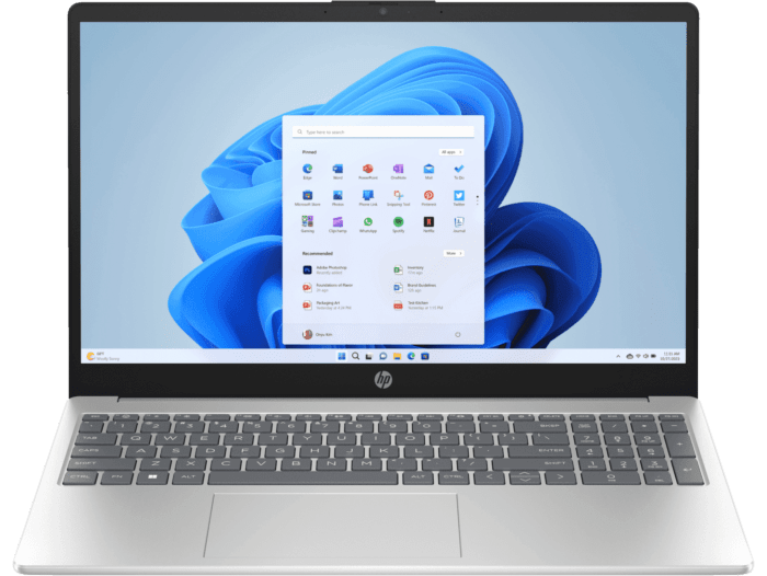 HP Laptop 15.6 inch 15-fc0105AU - 15.6-inch - Warm gold cover, natural silver base and keyboard frame (83K86PA)