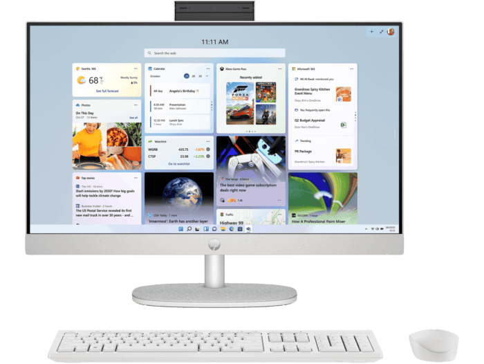 HP 23.8 inch All-in-One Desktop PC 24-cr0261d - 23.8-inch - Shell white (D9CC8PA)