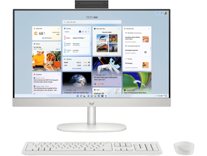 HP All-in-One 24-cr0042d PC - 23.8-inch - Shell white (B54WNPA)