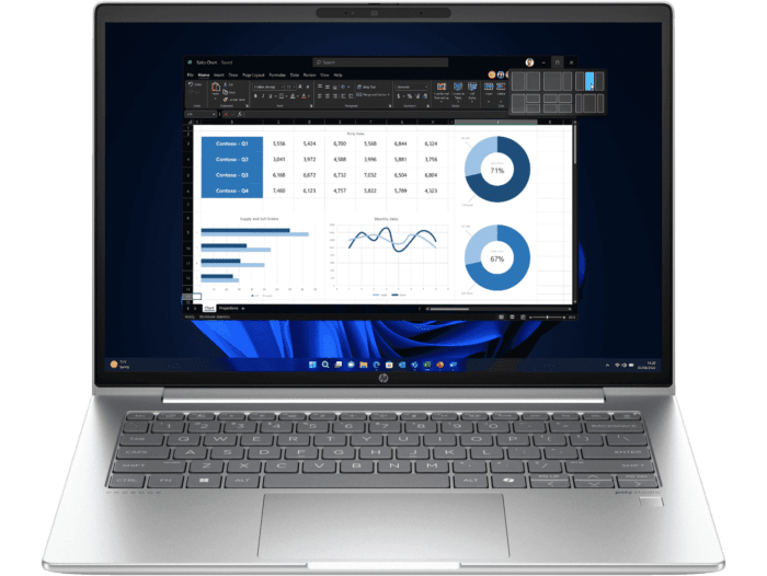 HP ProBook 445 14 inch G11 Business Laptop, Silver + HP 3y Premium+ Onsite w/Telemetry Notebook + HP Wireless Mouse 200 - 14-inch - Silver (A5KE8PT-BN1)