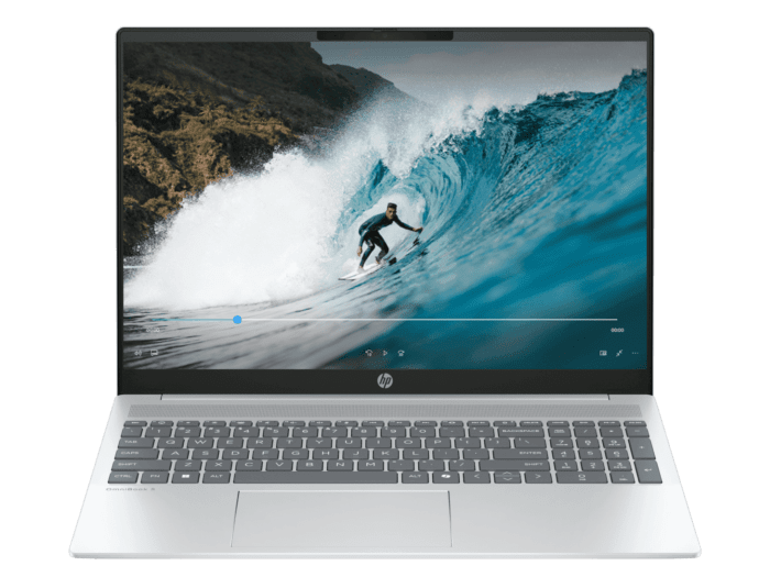 HP OmniBook 5 16 inch Laptop Next Gen AI 16-ag1112AU, Silver - 16" - Glacier silver aluminum (D4QV5PA)