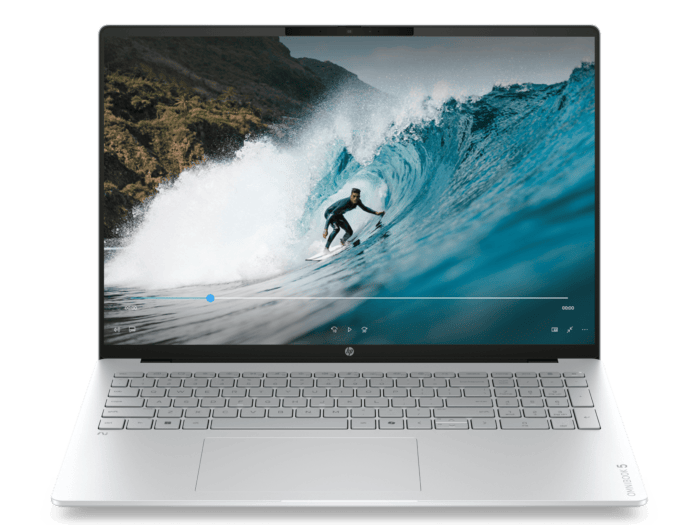 HP OmniBook 5 Laptop Next Gen AI 16-bp0061AU - 16" - Glacier silver aluminum (E0GM2PA) - Center facing