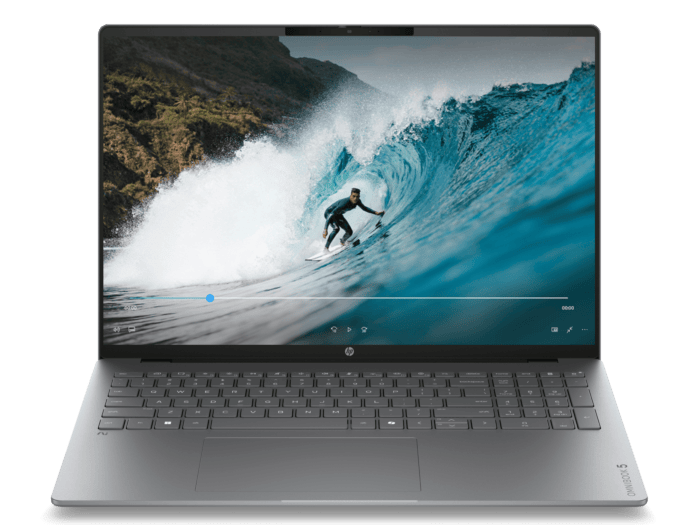 HP OmniBook 5 Laptop Next Gen AI 16-bp0060AU - 16" - Meteor silver aluminum (E0GM1PA) - Center facing