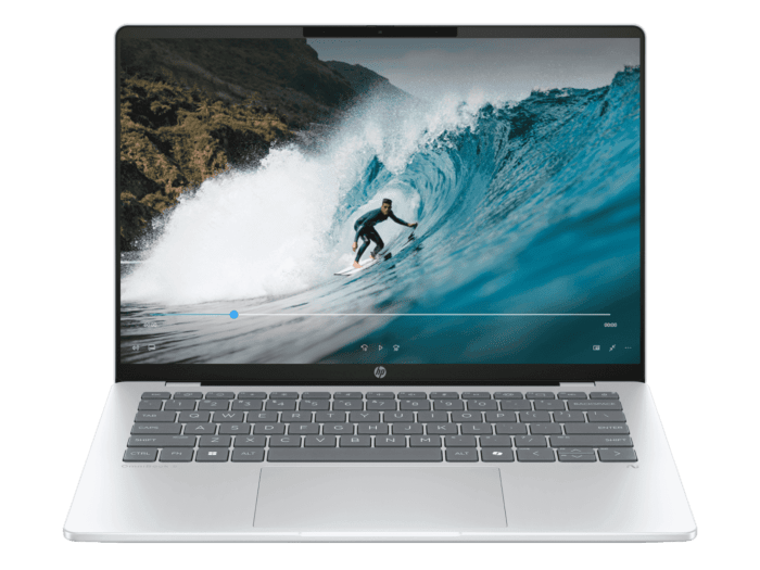 HP OmniBook 5 14 inch Laptop Next Gen AI 14-he0031QU, Silver - 14-inch - Glacier silver aluminum (CT0A4PA)