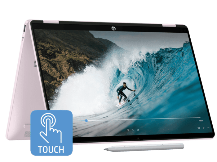 HP OmniBook 5 Flip 2-in-1 Laptop 14 inch 14-fp0094TU, Pink - 14-inch - Powder pink, chrome logo (C54A7PA) - Other