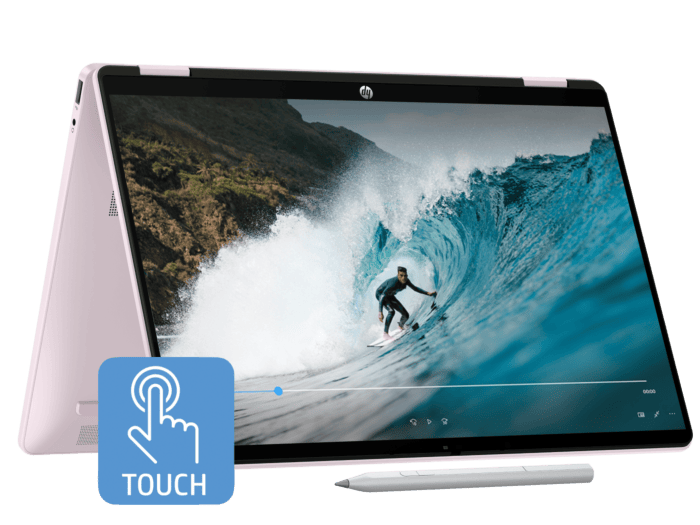 HP OmniBook 5 Flip 2-in-1 Laptop 14-fp0149TU - 14-inch - Powder pink (E0GB3PA) - Center facing