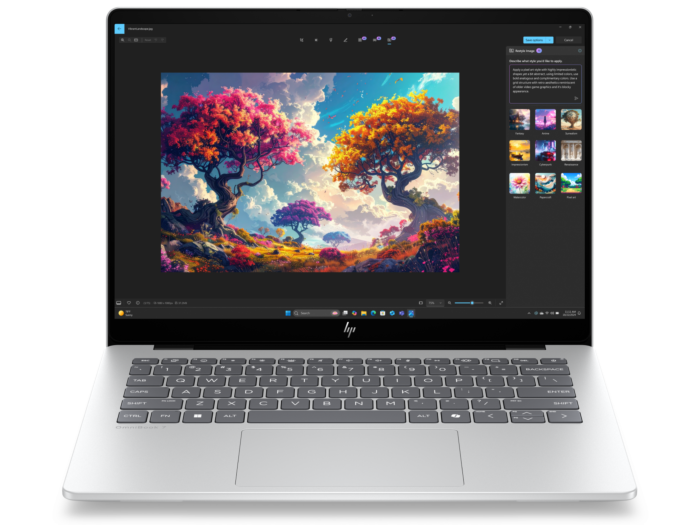 HP OmniBook 7 Laptop AI 14-kk0008AU - 14" - Glacier silver aluminum (DJ6H9PA) - Center facing