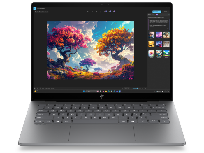 HP OmniBook 7 Laptop AI 14-kk0007AU - 14" - Meteor silver aluminum (DJ6H8PA) - Center facing
