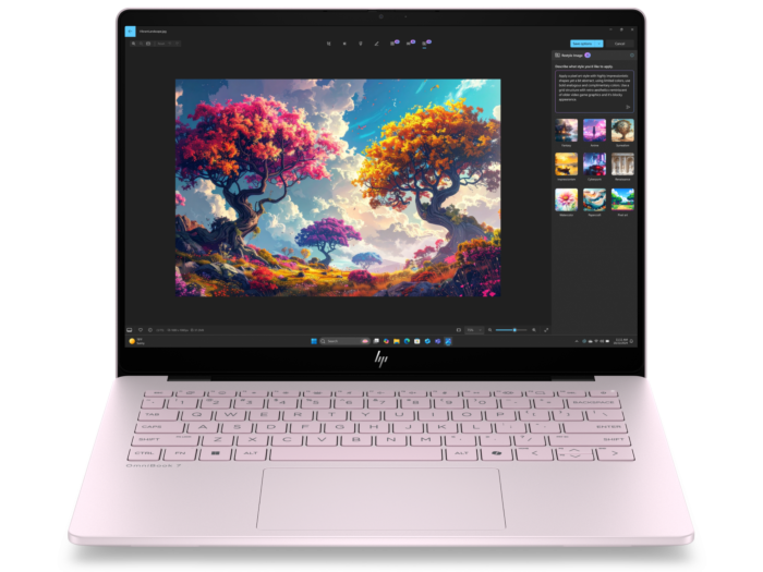 HP OmniBook 7 Laptop AI 14-kk0006AU - 14" - Powder pink aluminum (DJ6H7PA) - Center facing