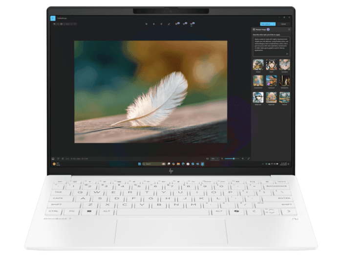 HP OmniBook 7 Aero 13.3 inch Next Gen AI 13-bg1032AU, White  - 13.3-inch - Ceramic white (BM3A7PA) - Center facing