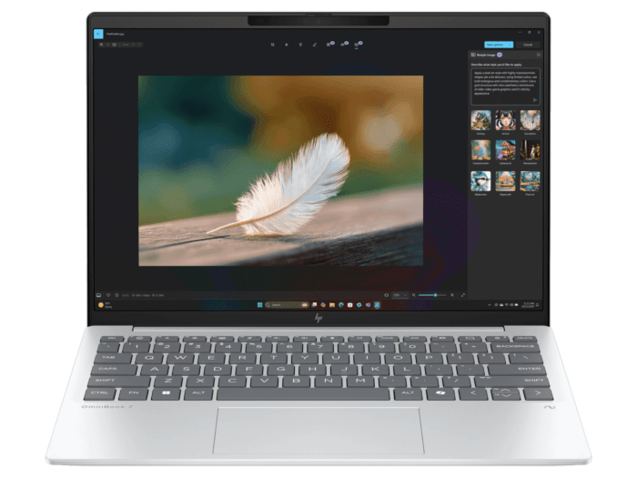 HP OmniBook 7 Aero 13.3 inch Laptop Next Gen AI 13-bg1053AU, Silver - 13.3-inch - Glacier silver aluminum (D4QP0PA)