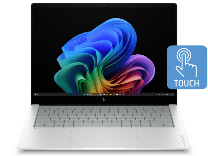 HP OmniBook X Laptop Next Gen AI 14-ka0074TU - 14" - Glacier silver aluminum (DP8F9PA) - Center facing
