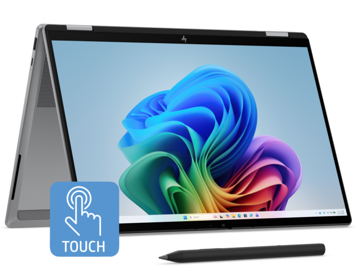HP OmniBook X Flip 2-in-1 Laptop Next Gen AI 14-kb0086TU - 14" - Meteor silver aluminum (DP7X6PA) - Center facing