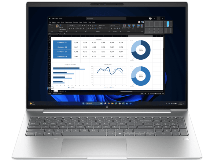 HP ProBook 4 G1i 16 inch Notebook AI PC, Silver - 16-inch - Pike silver (DJ0P0AT)