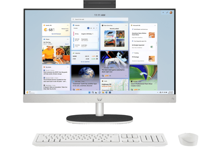 HP 24 inch All-in-One Desktop PC cr0145d - 23.8" - Shell white (B9KG3PA)