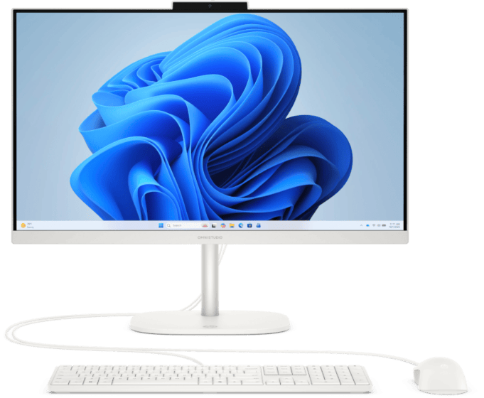 HP OmniStudio All-in-One 23.8 inch Desktop 24-cv0016d PC - 23.8-inch - Cotton white (D92VLPA)