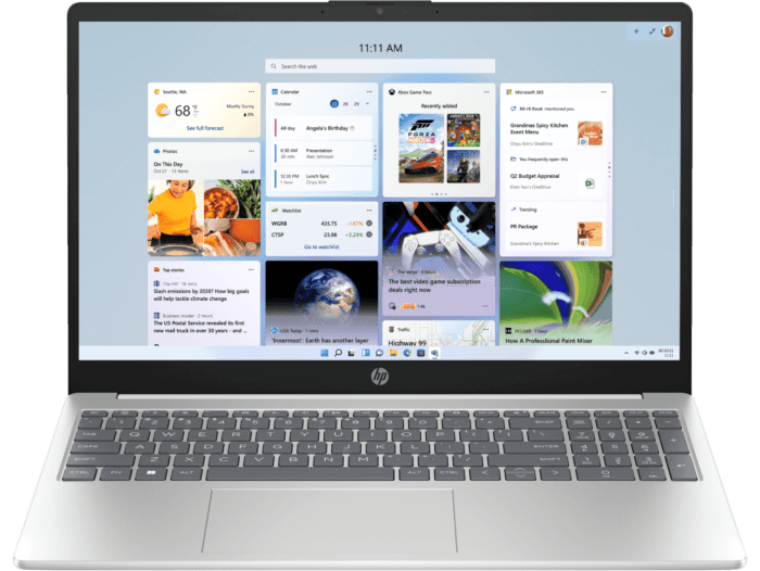 HP Laptop 15.6 inch 15-fc0582AU, White - 15.6-inch - Diamond white cover, natural silver base and keyboard frame (C6LV1PA)