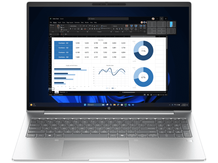 HP ProBook 4 G1i 16 inch Notebook AI PC, Silver - 16-inch - Pike silver aluminum (BV5Y0PT)