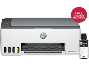 HP Smart Tank 580 All-in-One Printer + HP GT53XL 135-ml Black Original Ink Bottle (1F3Y2A-1)