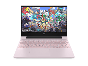 Victus Gaming Laptop 15-fa2607TX - 15.6" - Powder pink, chrome logo (D86ZWPA) - Center facing
